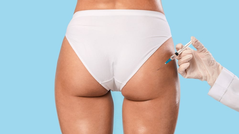 Model Underwear Hands Lifting Butt Bum Surgery Cellulite Goal